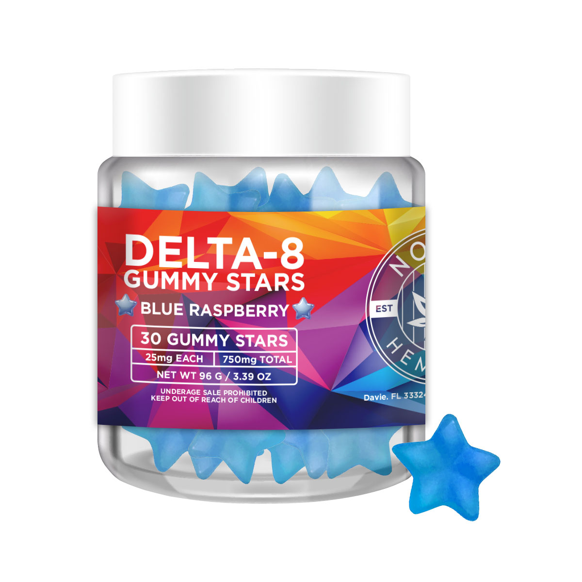 No Cap Hemp Co Delta 8 Thc Gummy Stars Blue Raspberry 25mg 30 Count Direct Delta 8 Shop 3815