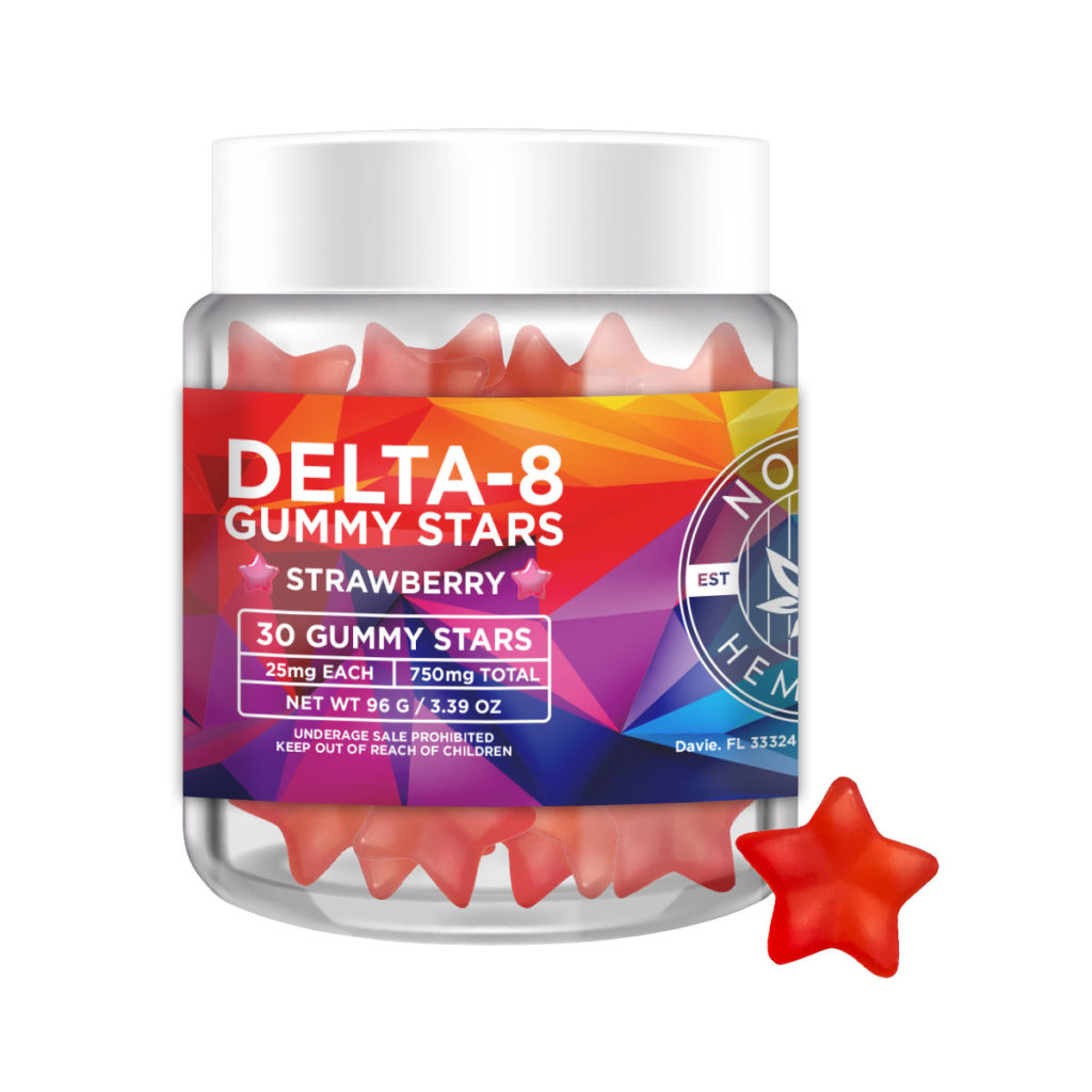 No Cap Hemp Co Delta 8 THC Gummy Stars Strawberry 25mg 30 Count