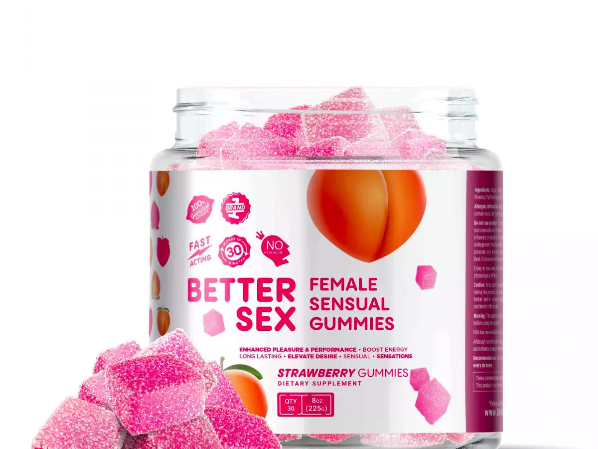 Better Sex Female Sensual Gummies - Strawberry 20 Count - Direct Delta 8  Shop