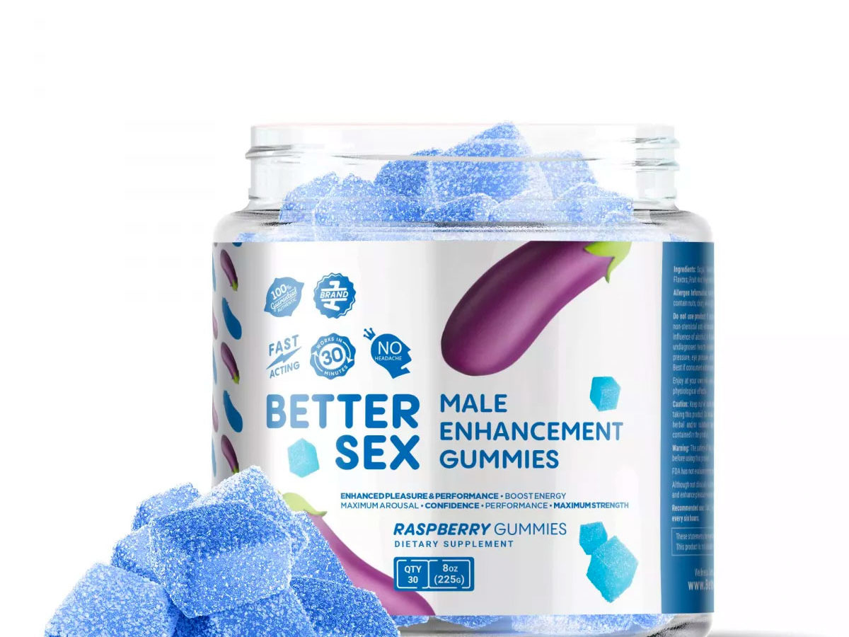 Better Sex Male Enhancement Gummies - Raspberry 20 Count - Direct Delta 8  Shop