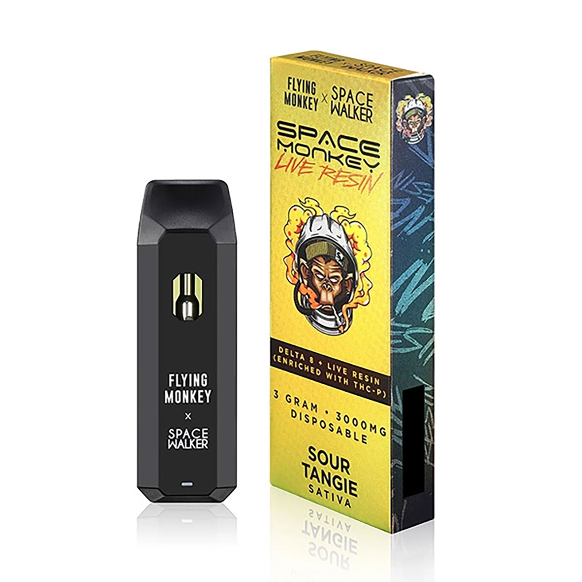 Space Monkey D8 + THC-P + Live Resin Disposable Vape - Sour Tangie 3G