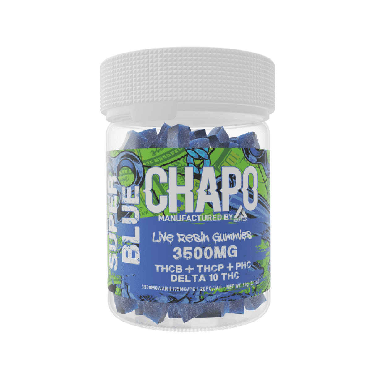 Chapo Extrax Live Resin Gummies - Super Blue 3500mg - Direct Delta 8 Shop