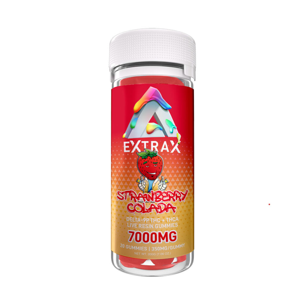 Delta Extrax THCa Gummies Adios Blend Strawberry Calada 7000mg – Direct ...