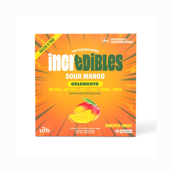 Incredibles 20mg Sour Mango Gummies