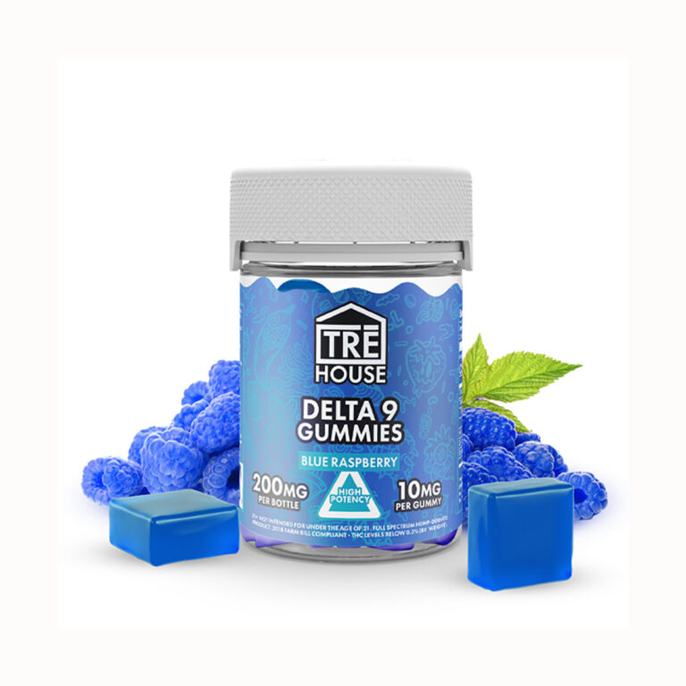 Tre House Delta 9 Gummies 200mg Blue Raspberry Direct Delta 8 Shop 