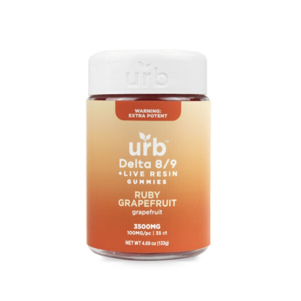 URB Delta 8/Delta 9 Spiked Gummies - Ruby Grapefruit 3500MG